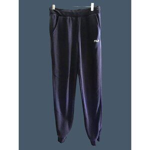 FILA- WOMENS NAVY ELASTIC WAIST TAPPER LEG SWEATPANTS SIZE SMALL